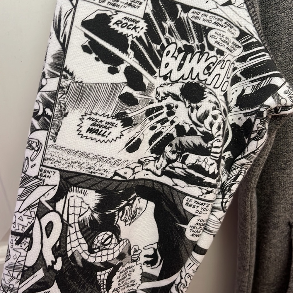 MARVEL Comic Gray Hoodie Sweatshirt Unisex - Picture 2 of 7